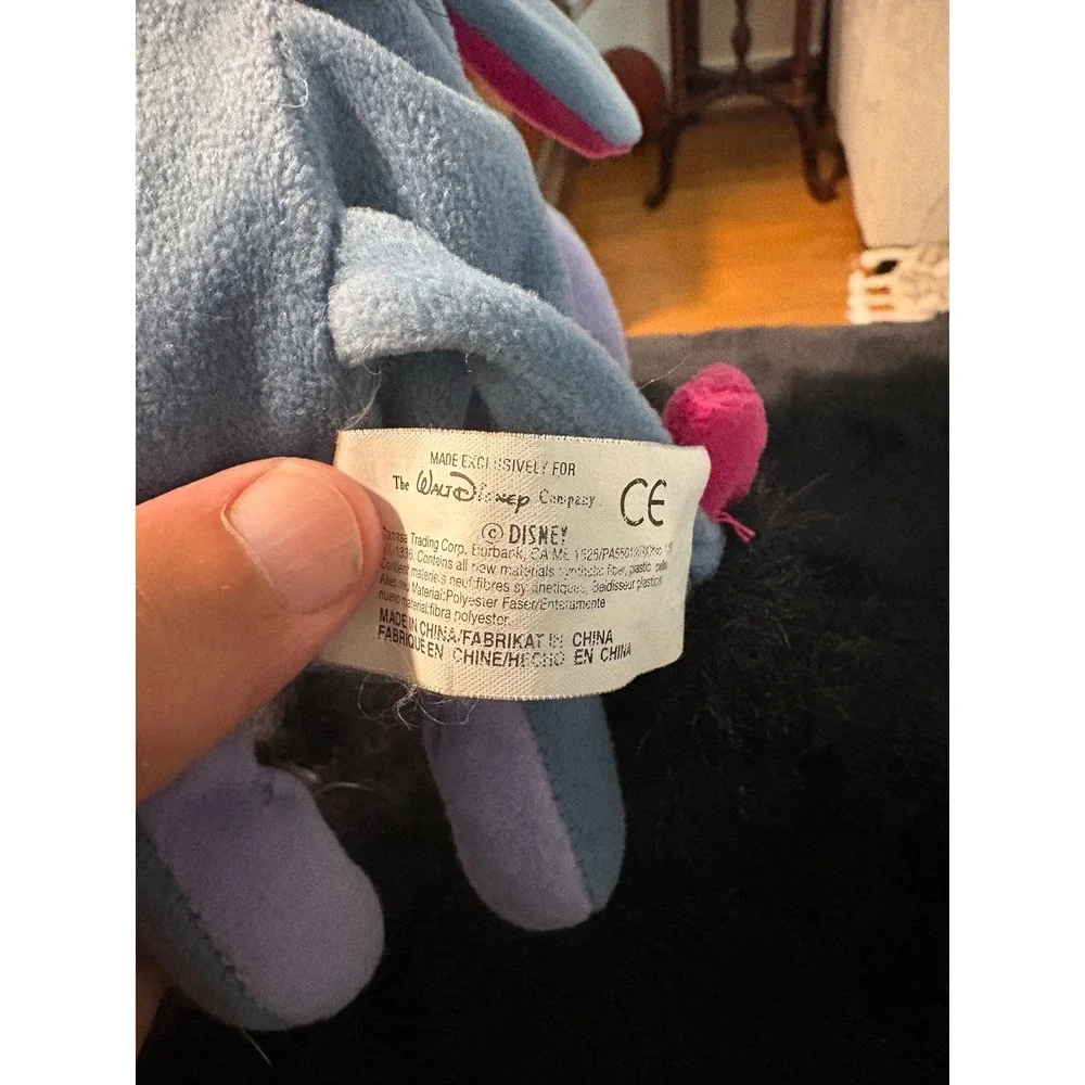 Disney Eeyore Plush Bean Bag Toy Winnie the Pooh Blue Grey Pink Ears 8 Inch